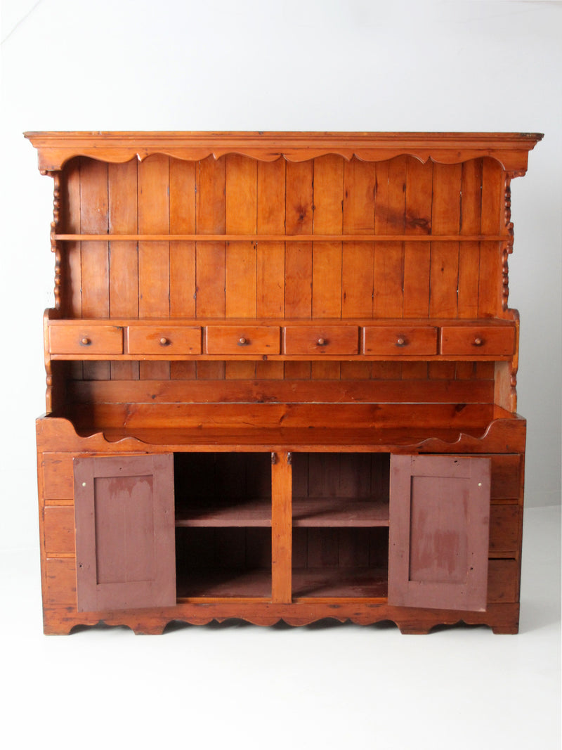 19th century pine cabinet hutch