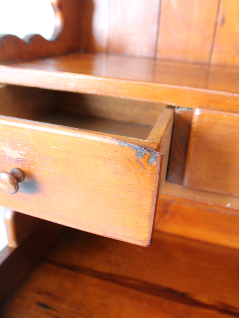 19th century pine cabinet hutch