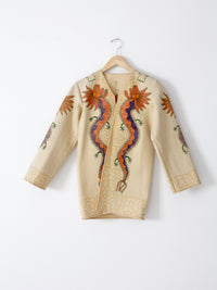 vintage 40s embroidered dragon wool tourist jacket