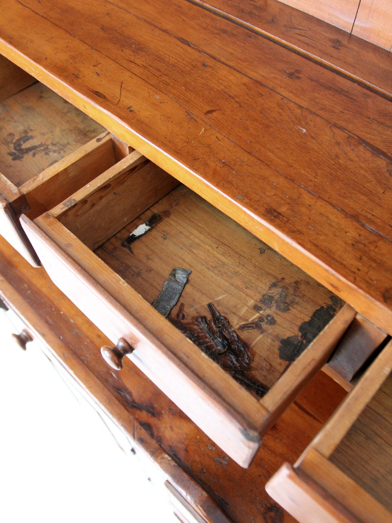 19th century pine cabinet hutch