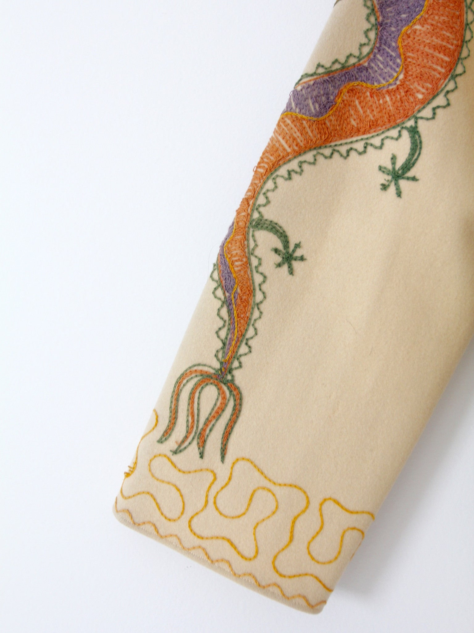 vintage 40s embroidered dragon wool tourist jacket