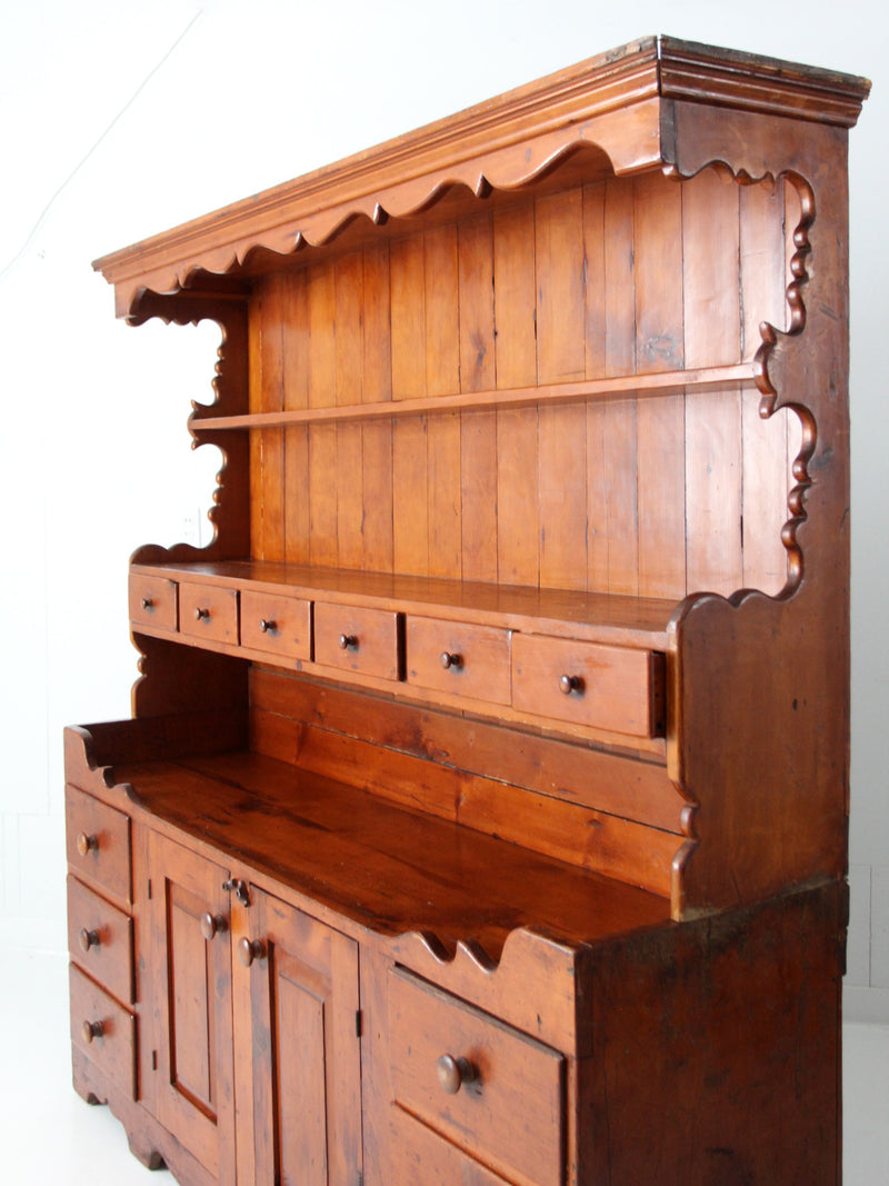 19th century pine cabinet hutch