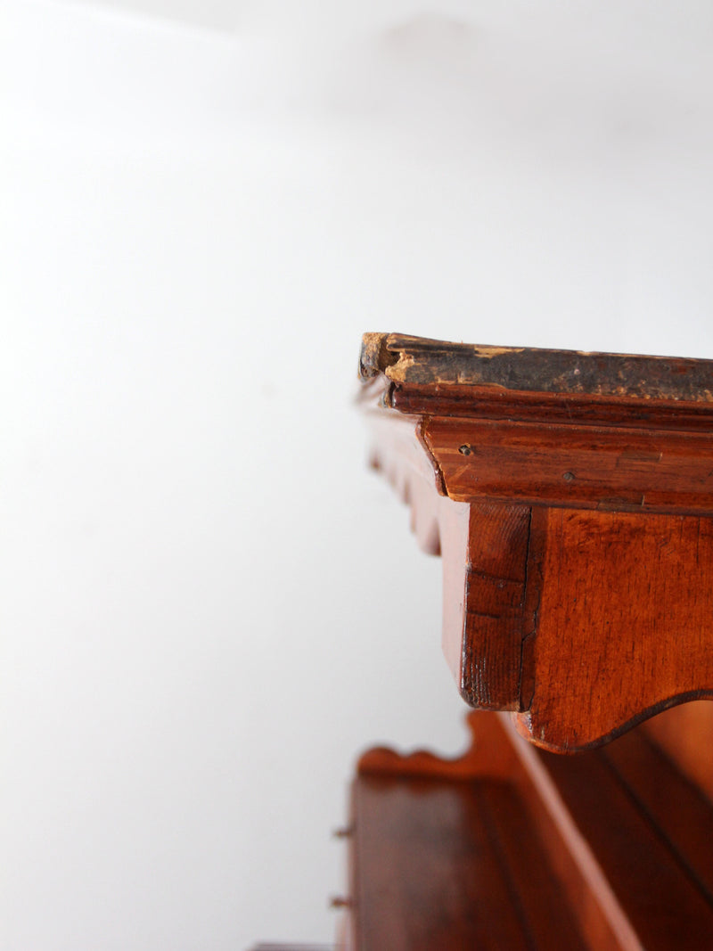 19th century pine cabinet hutch