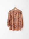 vintage 70s boho print blouse