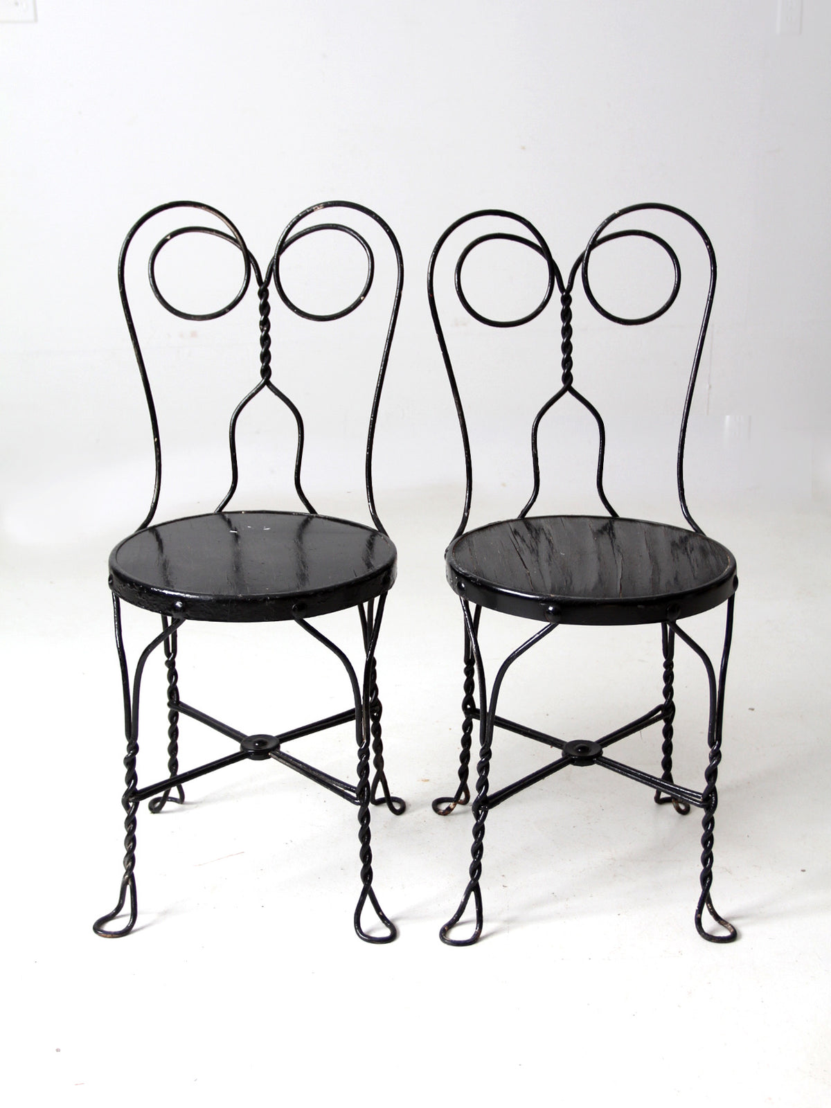 antique ice cream parlor chairs pair