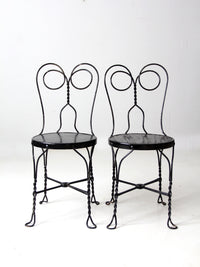 antique ice cream parlor chairs pair