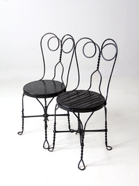 antique ice cream parlor chairs pair