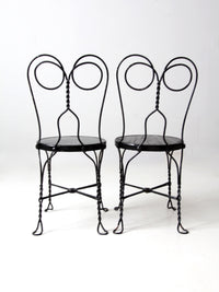 antique ice cream parlor chairs pair