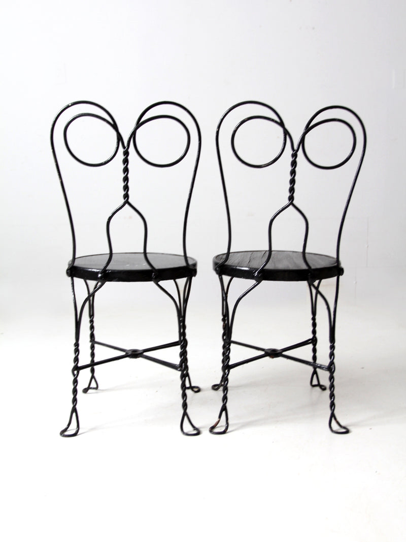 antique ice cream parlor chairs pair