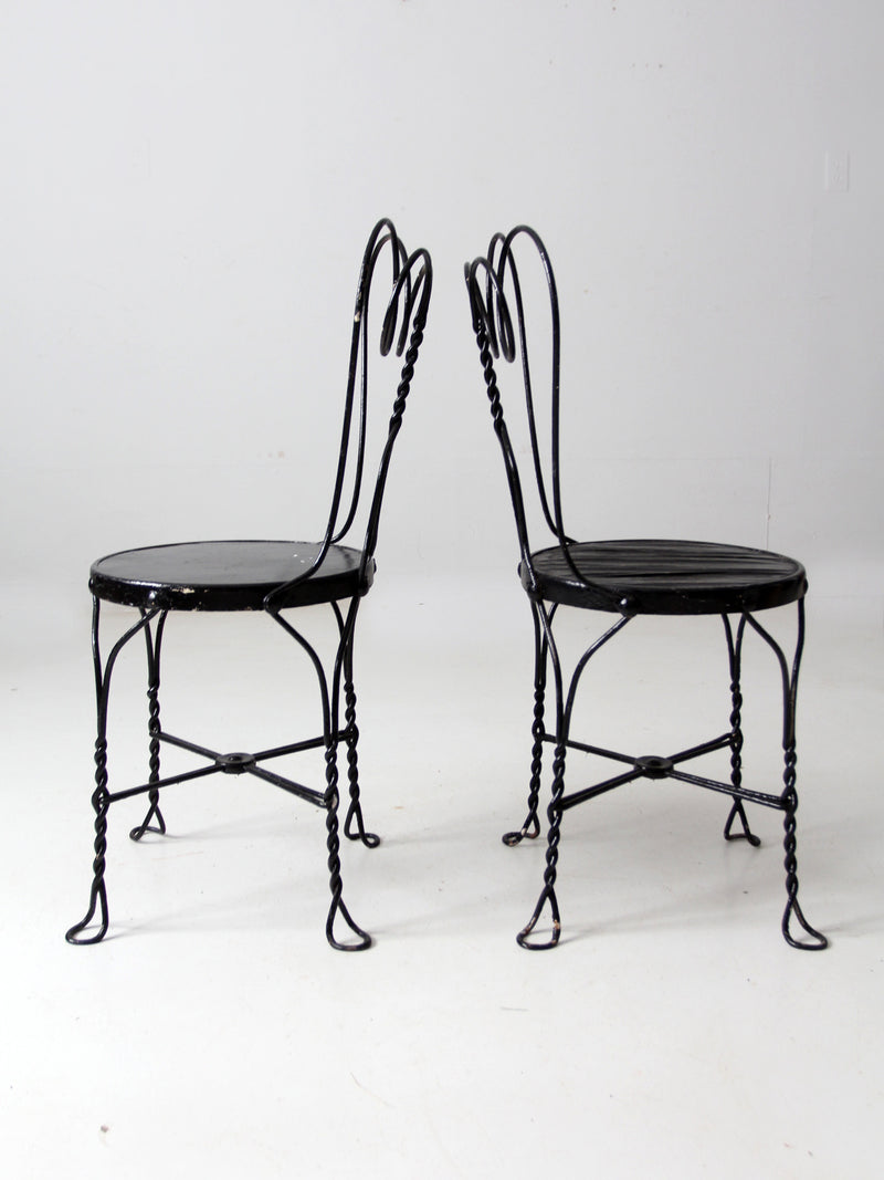 antique ice cream parlor chairs pair