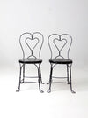 vintage black ice cream parlor chairs pair