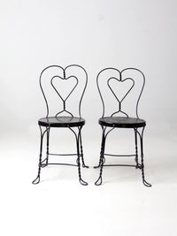 vintage black ice cream parlor chairs pair