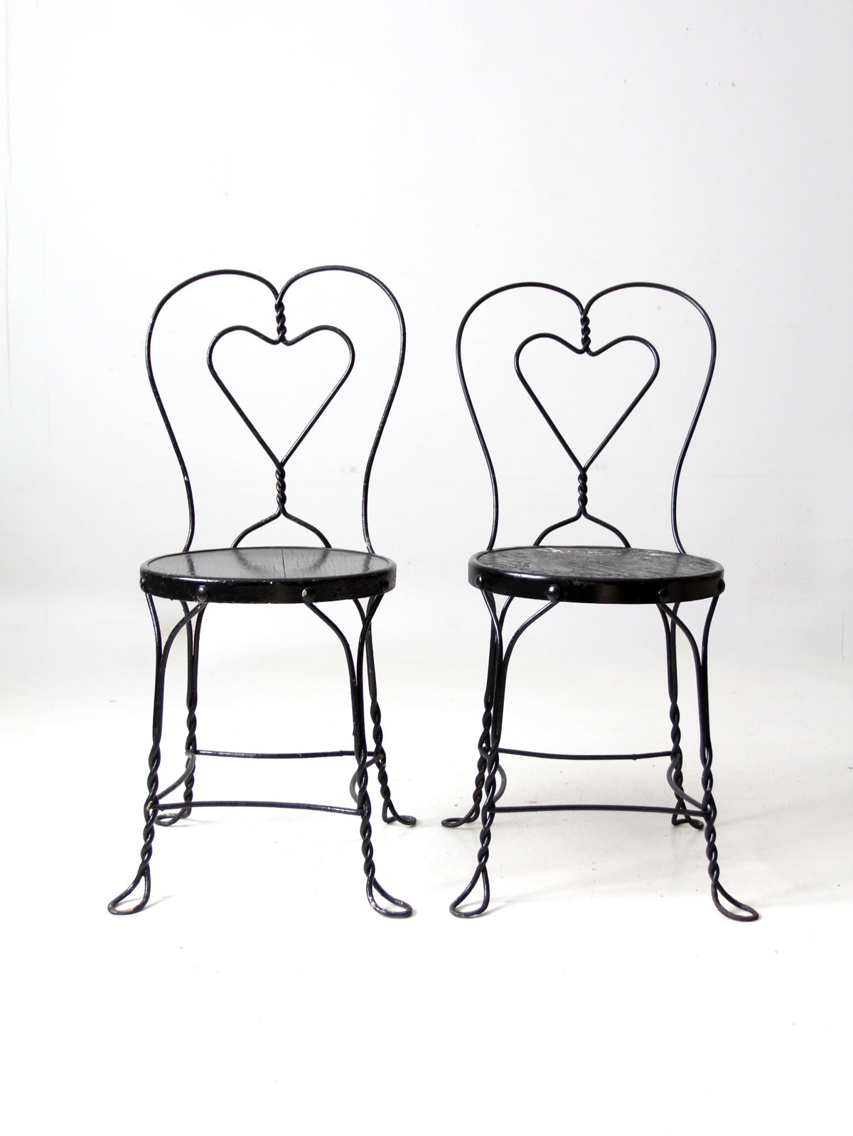 vintage black ice cream parlor chairs pair