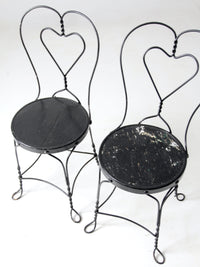 vintage black ice cream parlor chairs pair