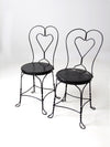 vintage black ice cream parlor chairs pair