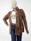 vintage 70s cardigan with attached scarf