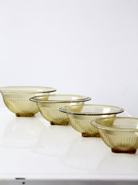 Federal Glass Co. mixing bowl set of 4 amber glass bowls circa 1930