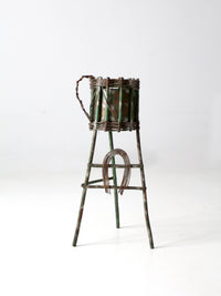 antique folk art twig plant stand