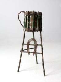 antique folk art twig plant stand