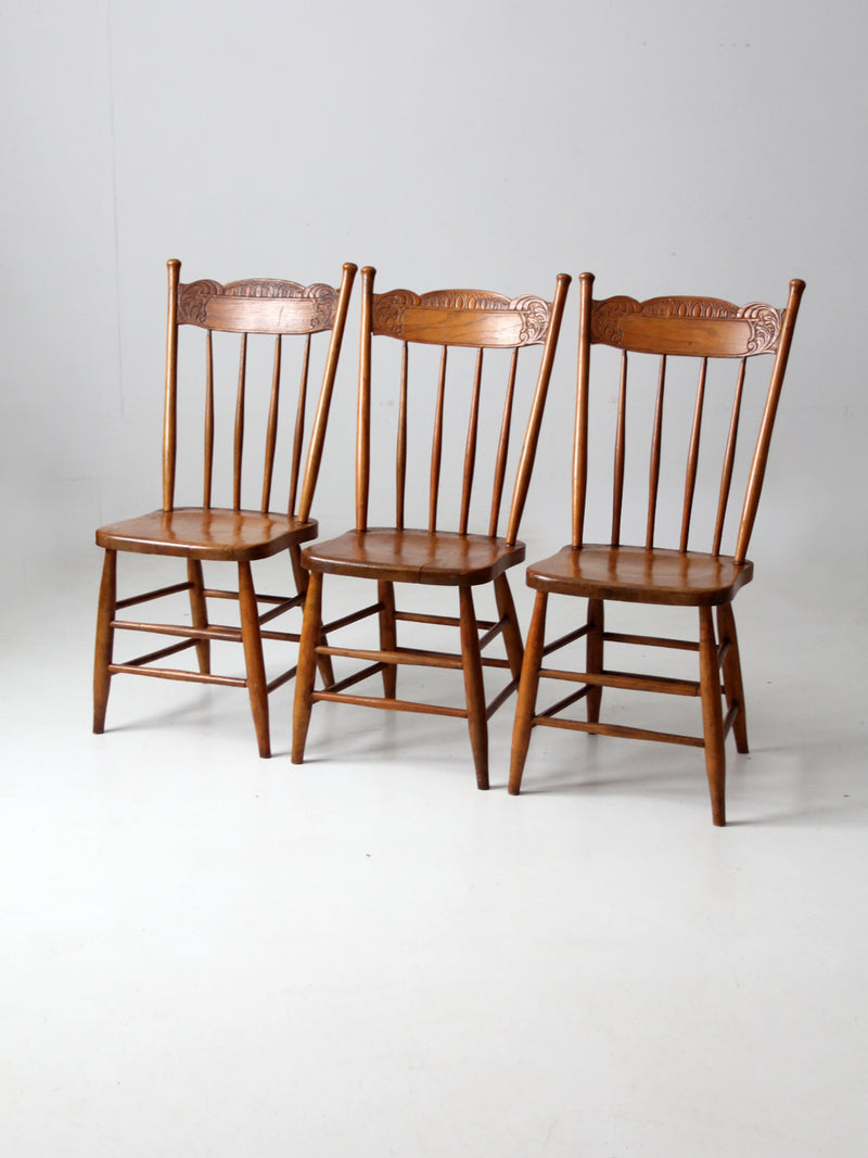 antique pressed back dining chairs set of 3