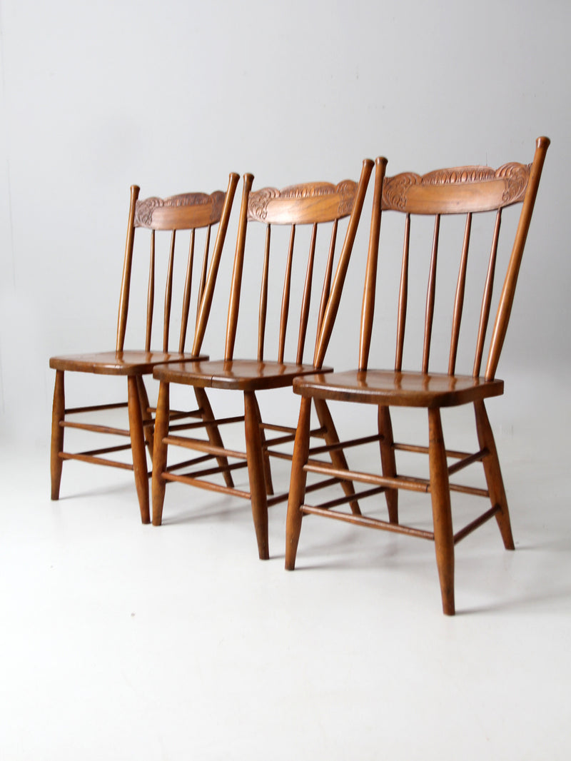 antique pressed back dining chairs set of 3