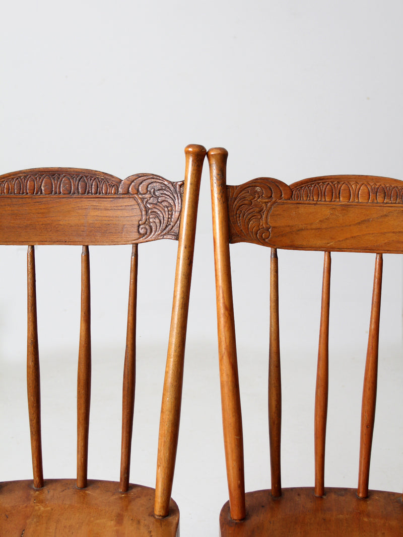 antique pressed back dining chairs set of 3