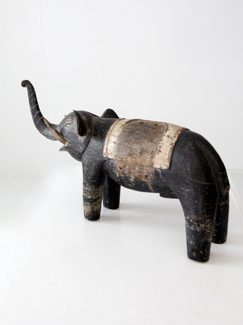 antique wood elephant
