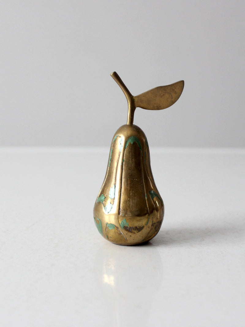 vintage brass pear paperweight