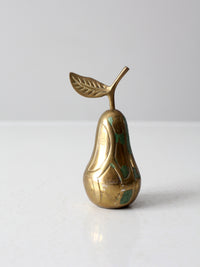 vintage brass pear paperweight