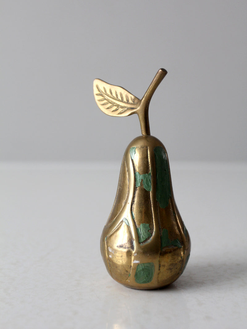 vintage brass pear paperweight