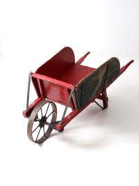 antique wooden wheelbarrow