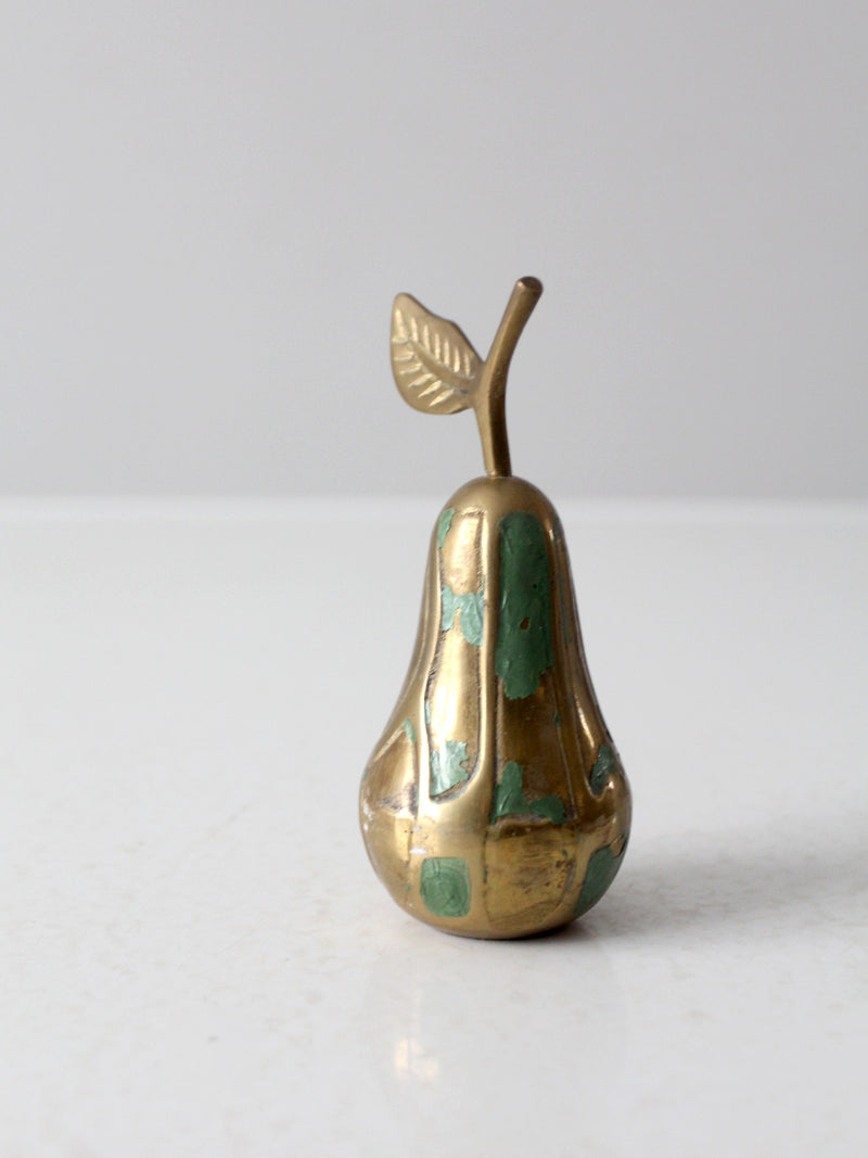 vintage brass pear paperweight