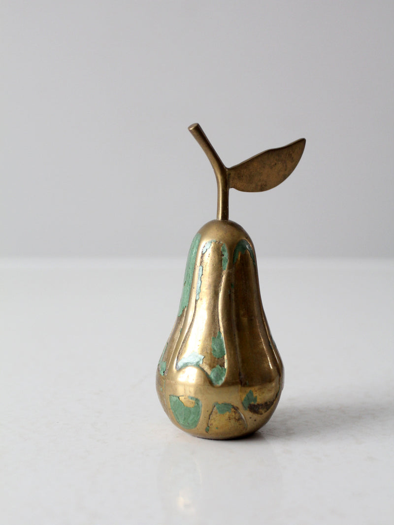 vintage brass pear paperweight