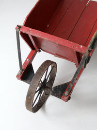 antique wooden wheelbarrow