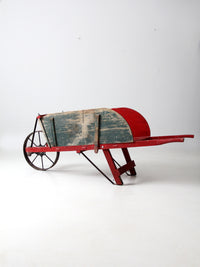 antique wooden wheelbarrow