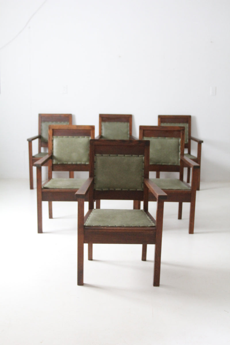 antique Masonic chairs set of 6