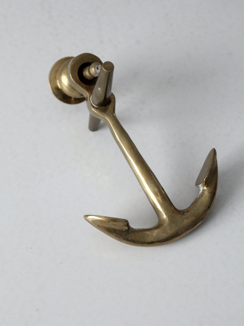 mid century brass anchor candlestick holder