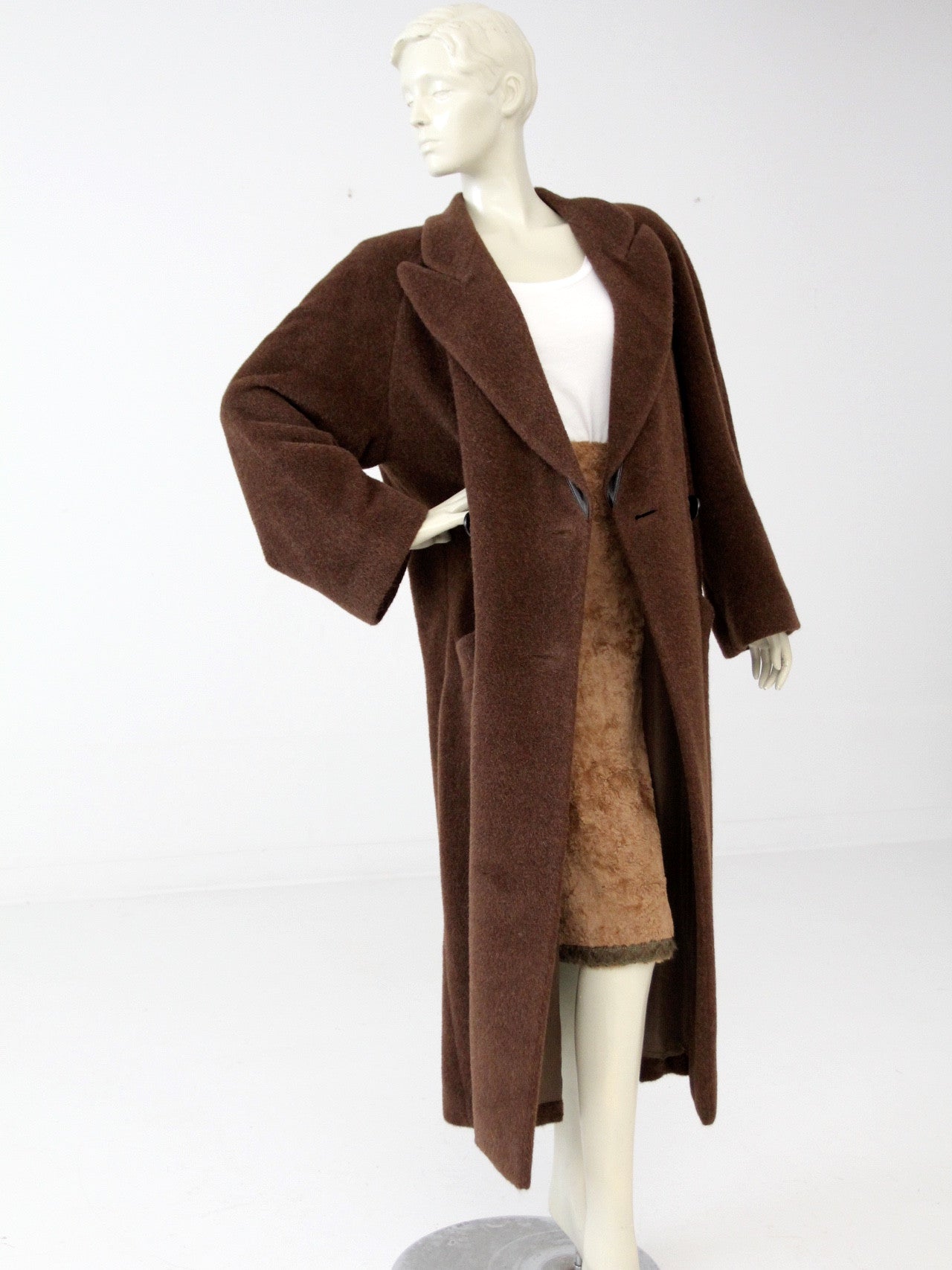 vintage Krizia mohair double breasted top coat