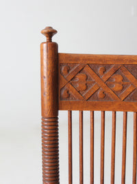 antique Norwegian carved low seat chair