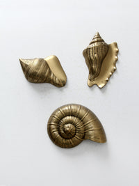 mid century brass seashell wall hangings set of 3