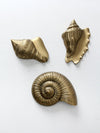 mid century brass seashell wall hangings set of 3