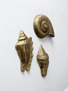 mid century brass seashell wall hangings set of 3