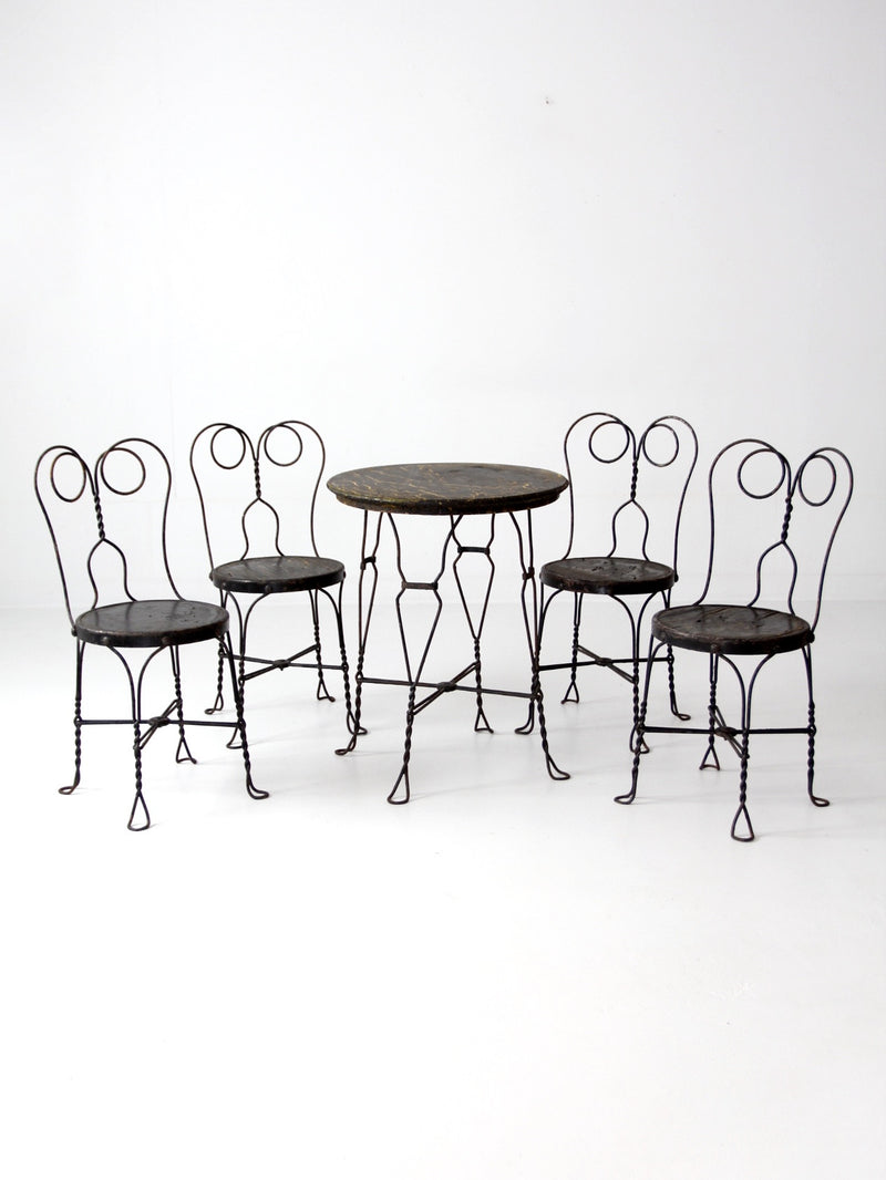 vintage ice cream parlor table and chairs set
