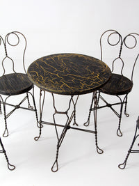 vintage ice cream parlor table and chairs set