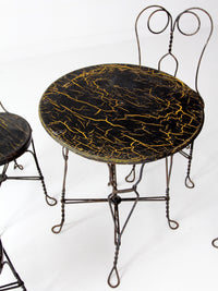 vintage ice cream parlor table and chairs set