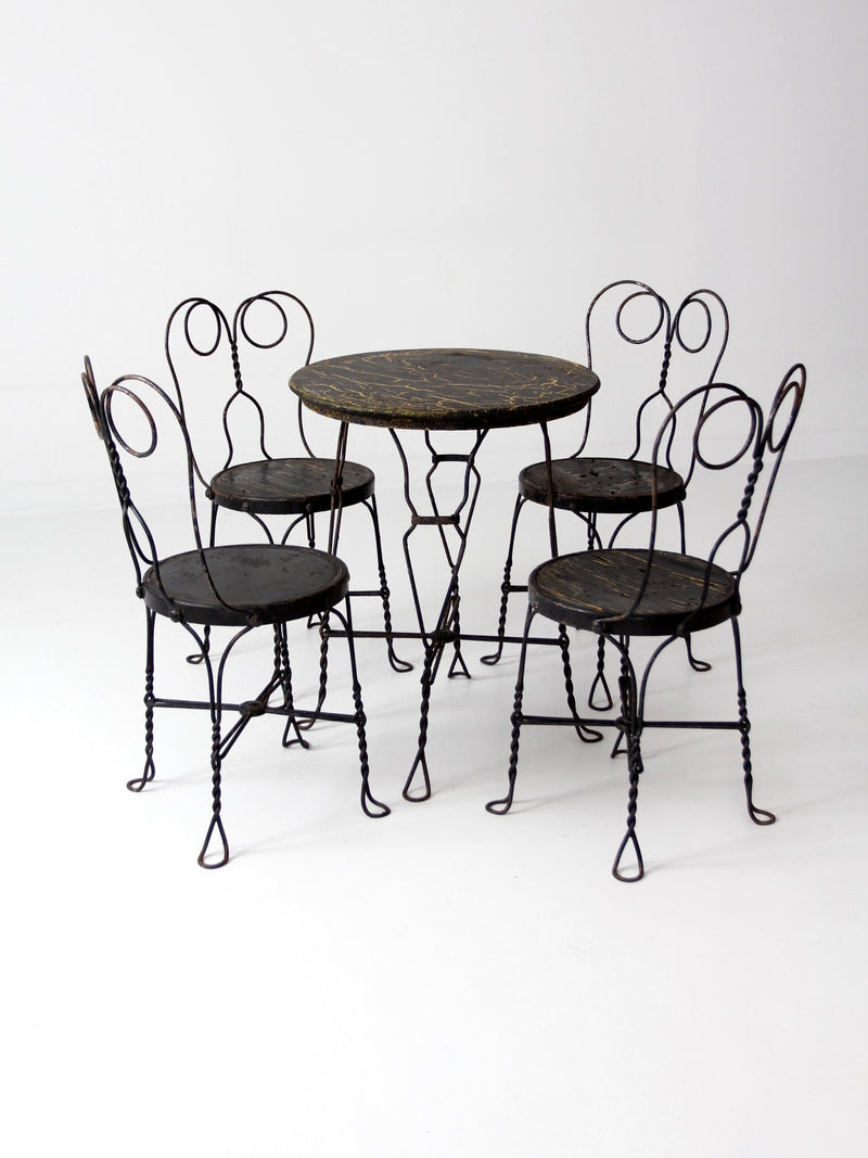 vintage ice cream parlor table and chairs set