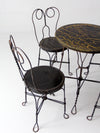 vintage ice cream parlor table and chairs set