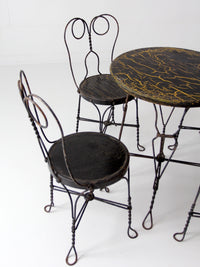 vintage ice cream parlor table and chairs set