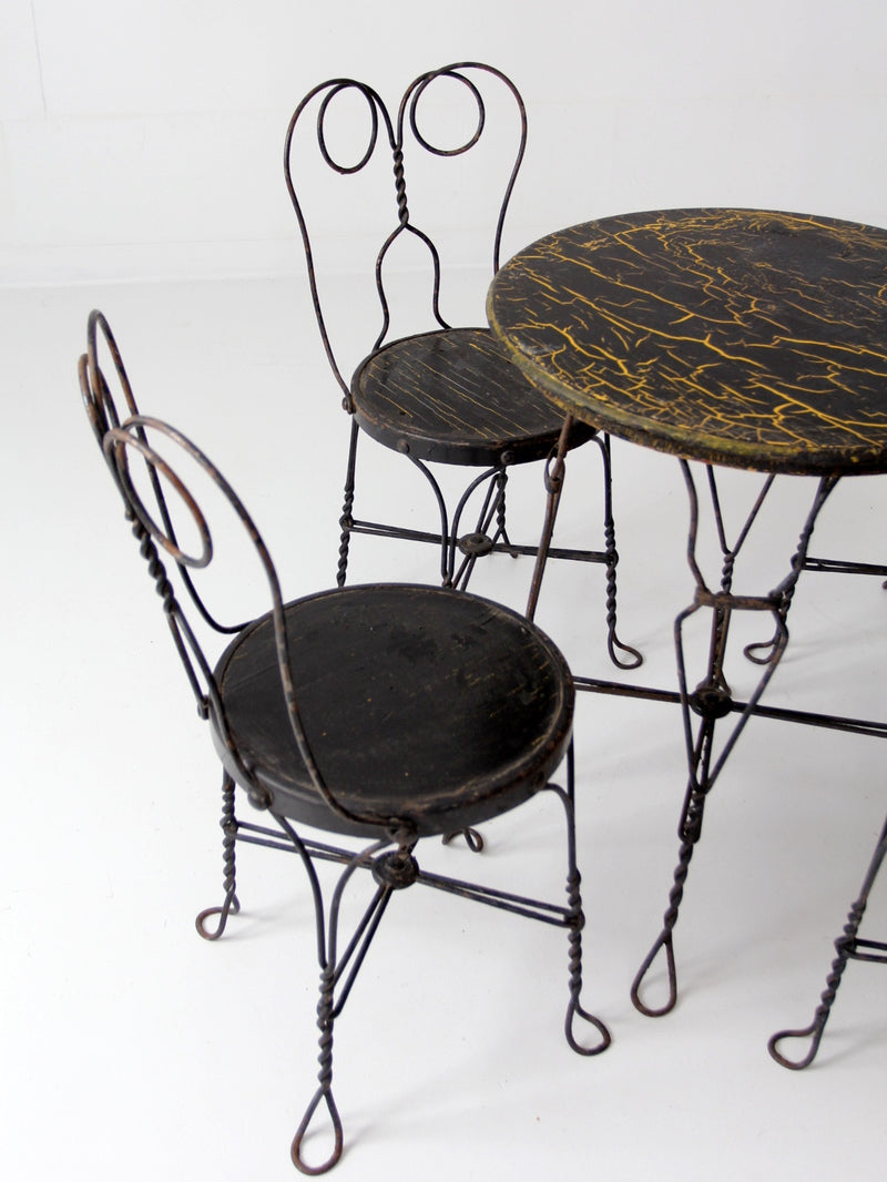 vintage ice cream parlor table and chairs set