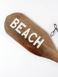 vintage painted wood "Beach" paddle sign